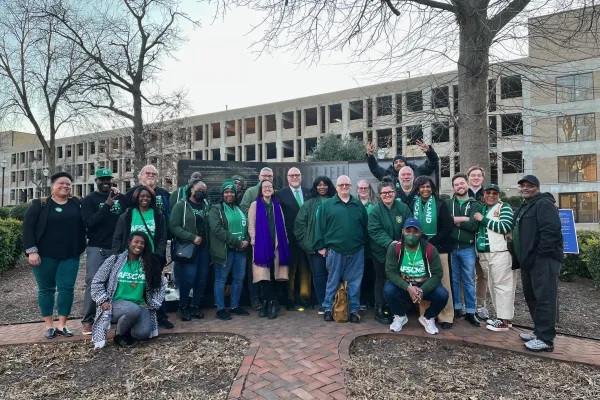 AFSCME members pose together after a successful election to certify the AFSCME Maryland Supervisors Union
