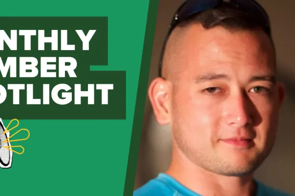 Monthly member spotlight graphic featuring Joseph Fischer