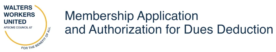 Membership Application and Authorization for Dues Deduction