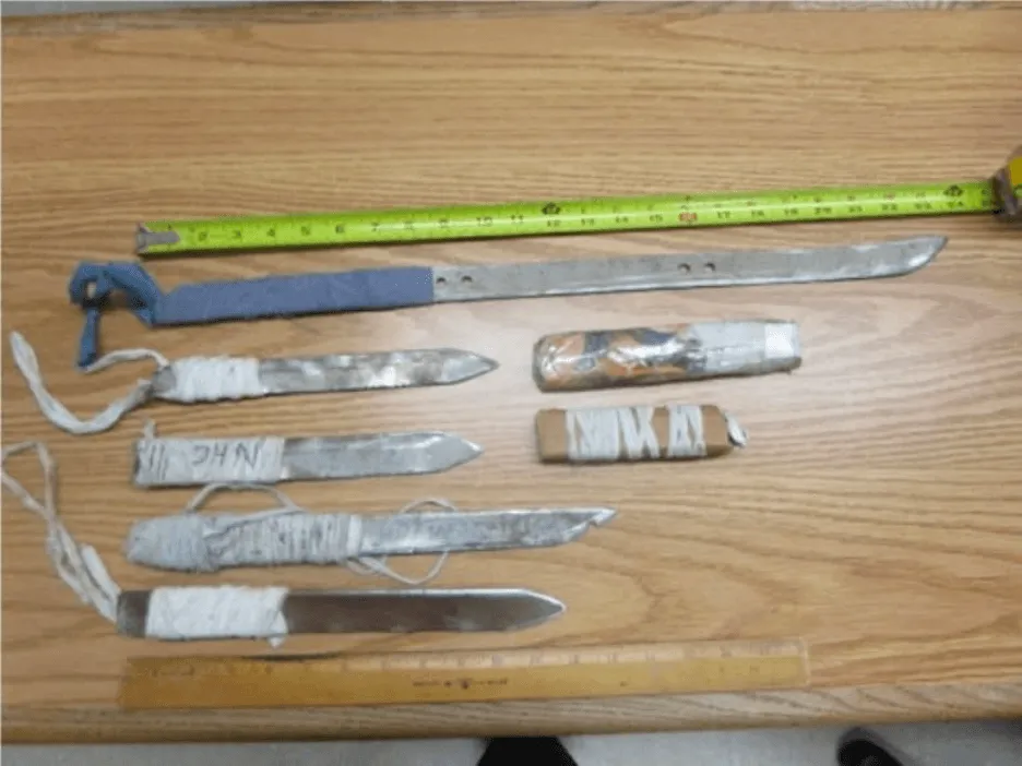 Confiscated weapons