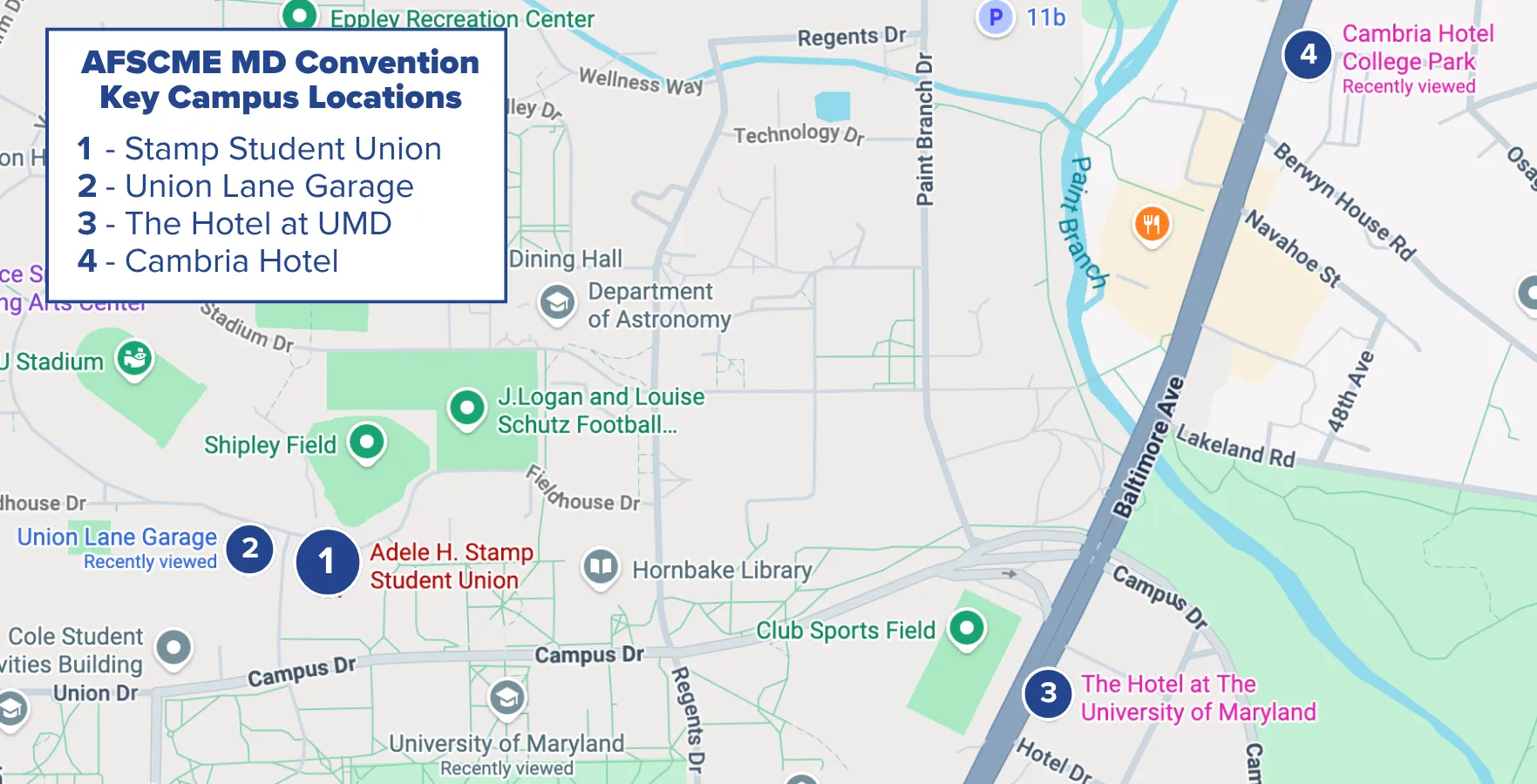 2026 map of Council 3 convention main locations